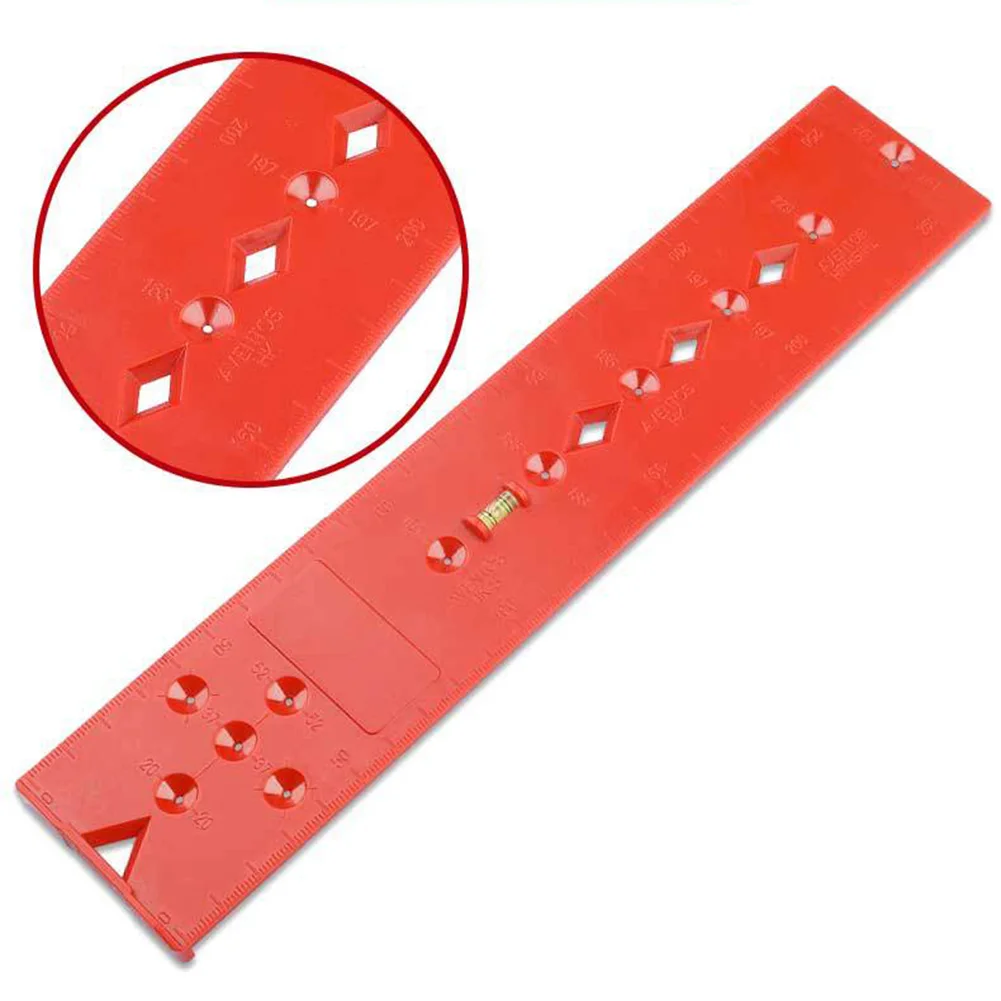 Hinge Hole Drilling Guide Locator Hole Opener template Bubble Level Ruler Door Cabinets Woodworking Guide Punch Locator DIY tool