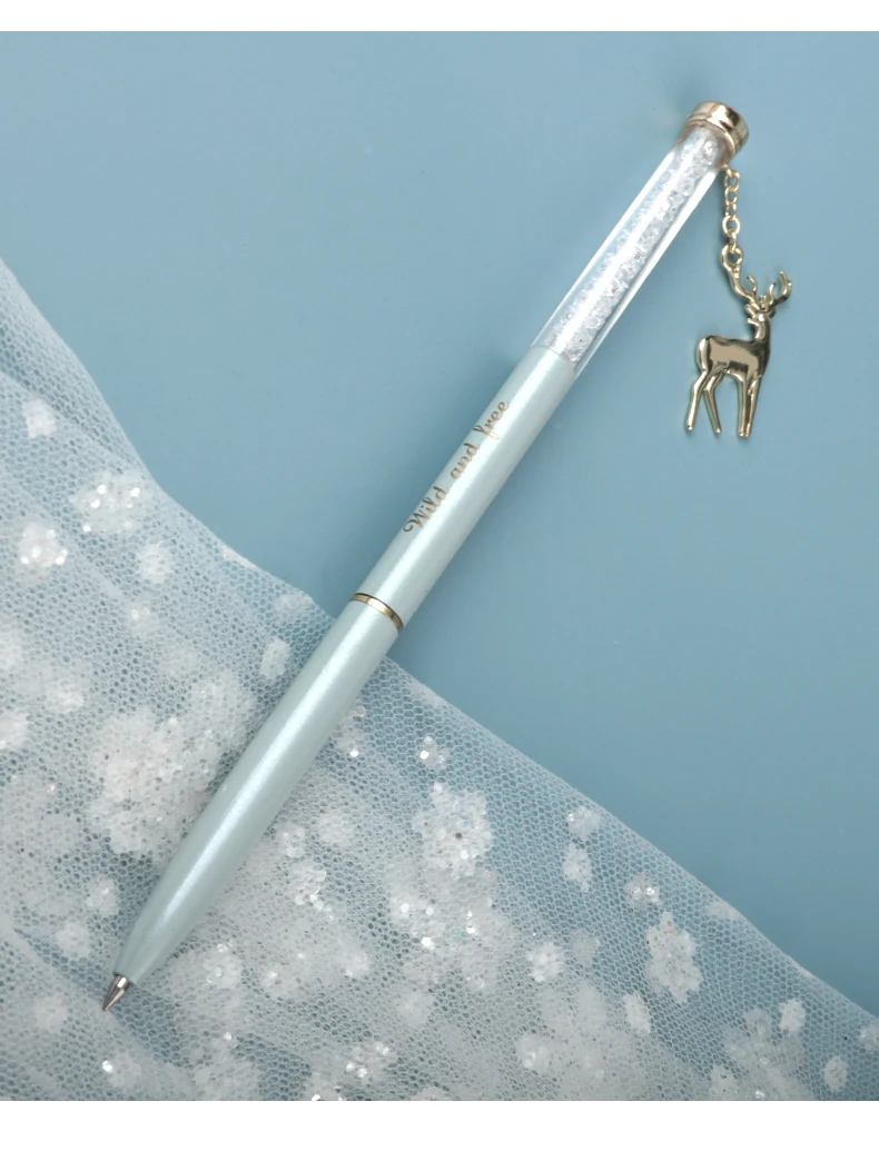 Canetas para a Escola Caneta com Cervos Material de Escrita Artigos de Papelaria Nunca Natal Série Metal Gel Bonito Pingente Estudante Elk 9 Material escolar e de escritório