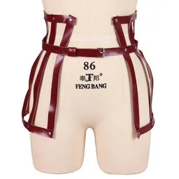 

Punk Skirt Leather Harness Waist Belt Hollow Out Bondage Suspender Adjustable Strap Body Caged Festival Rave Women Sexy Lingerie