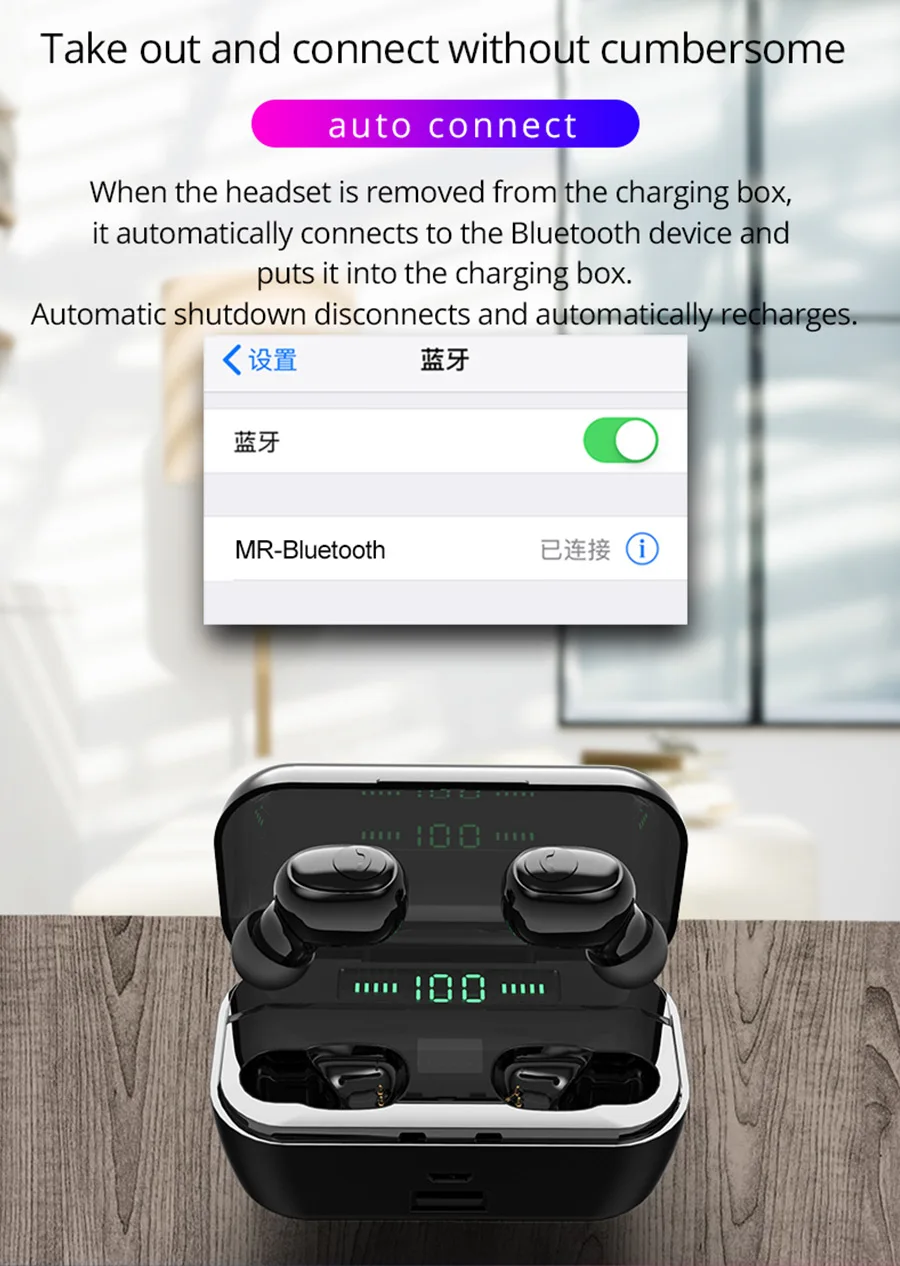 TWS G6S мини беспроводные наушники Bluetooth гарнитуры 3500 мАч IPX7 водонепроницаемые наушники для iphone xiaomi samsung huawei все телефоны