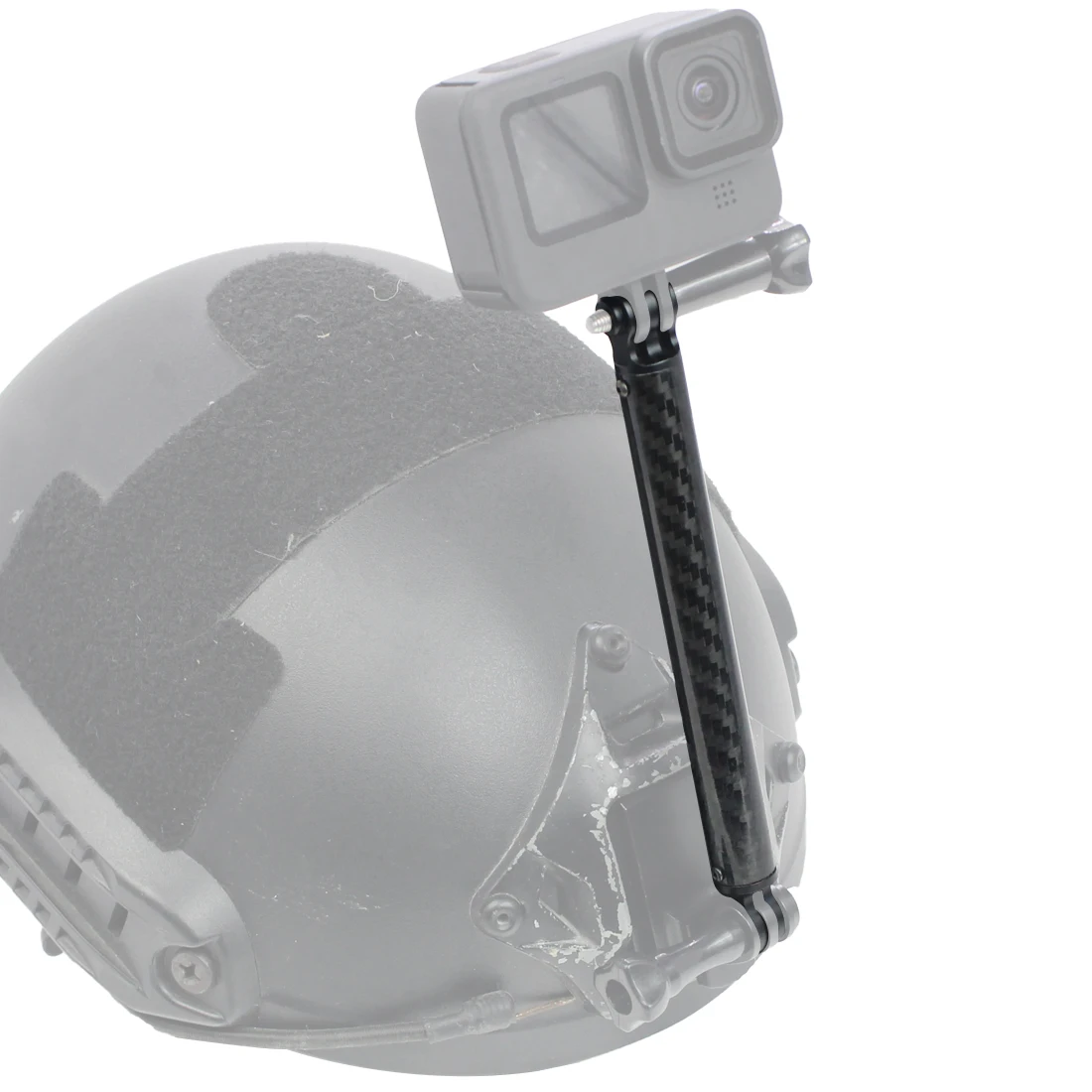 CNC Carbon Fiber Rod Helmet Extension Arm Selfie Hand Grip