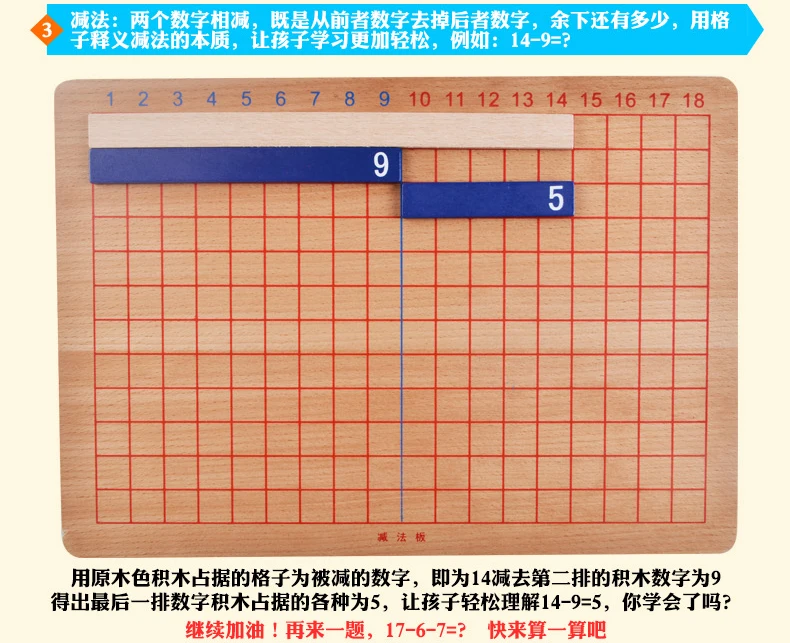 Монтессори учебные пособия по математике Монте+/-метод учебные материалы для детей Монтессори обучения+/-доска вычитания раннего Эду