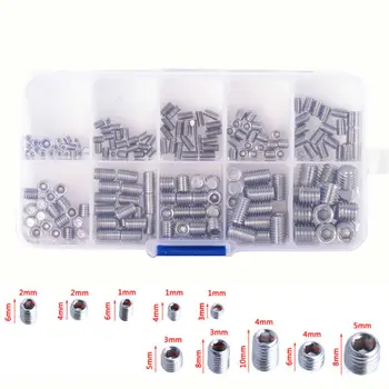 

Parts Fixing Screws 200pcs Stainless Steel Hex Wrench Socket Cap M3-M8