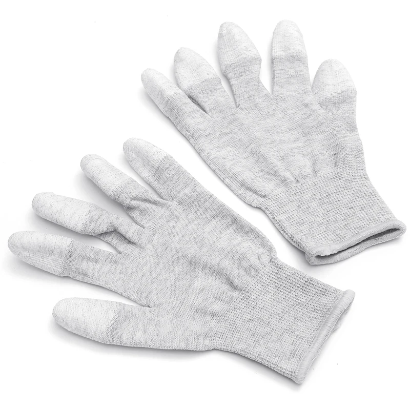1 пара Антистатический ESD защитные перчатки антистатические противоскользящие ПУ палец с верхним покрытием для электронных ремонтных работ