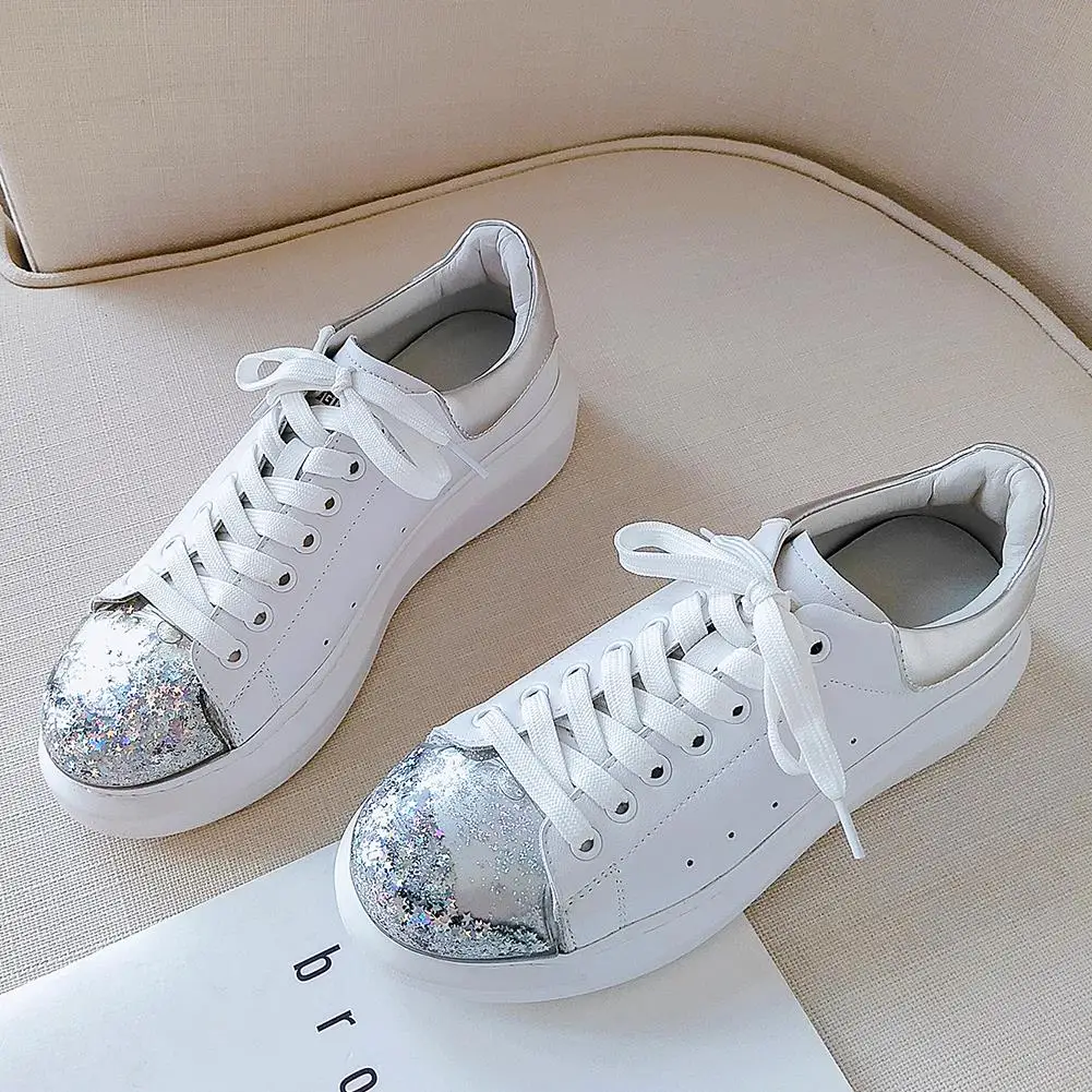 

DORATASIA Brand Girl Lace Up Mixed Colors Round Toe Sneakers Genuine Leather Flats Women Spring Low Heels Office Shoes Woman