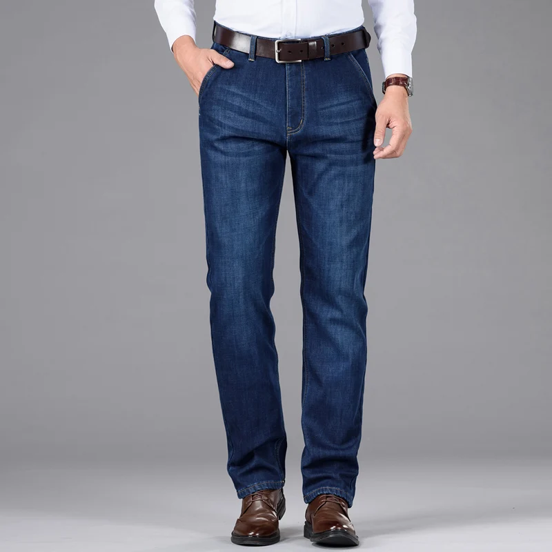 Popular High quality winter new plus velvet thick warm brand clothing men's casual plus size jeans youth plus size stretch jeans Man