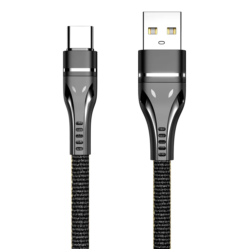 MUSTTRUE type-c Быстрая зарядка для передачи данных для oneplus 6 7 pro samsung note 10 pro USBC 1 м Wolf плоский кабель usb c зарядное устройство - Цвет: Black