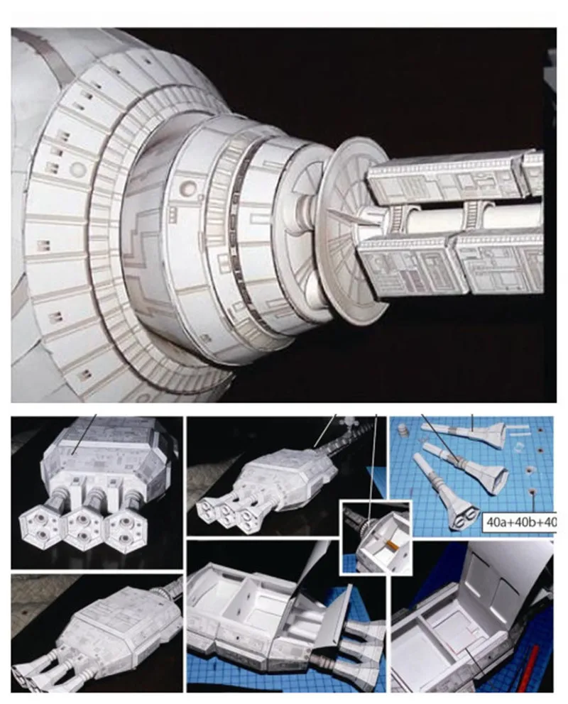 Film 2001 A Space Odissey USS Discovery XD-1 Spaceship 60cm 3D Paper Model Ki sz 