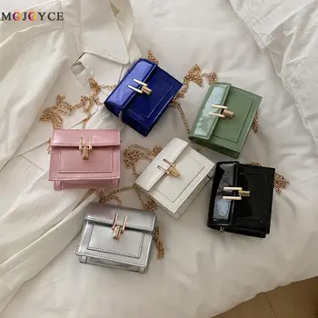 

Solid color Leather Mini Crossbody Bags For Women 2020 Summer Messenger Shoulder Bag Chain Messenger Bags Female Travel Phone Pu