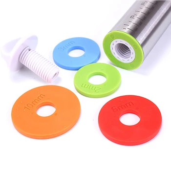 

Adjustable Stainless Steel Rolling Pin With Scale Dough Mat Dough Roller with 4 Adjustable Rings Household Kitchen Cake Tool