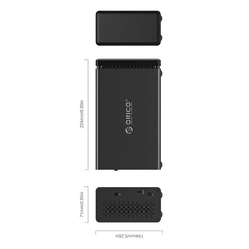  Orico Ns200C3 2 bahías Hdd caso tipo-C Ard disco externa del muelle caso con Raid con 20Tb de almac