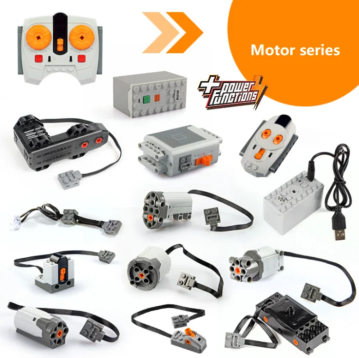 Us 436 20 Offmotor Technic Series 88004 Servo Motor Train Remote Control Battery Box Switch Led Light Power Functions Compatible Legoed In Blocks