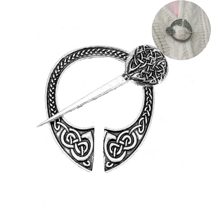 Celtic Viking Norse Knot Brooch Pin Scottish Pennanular Cloak Jewelry Vikings 