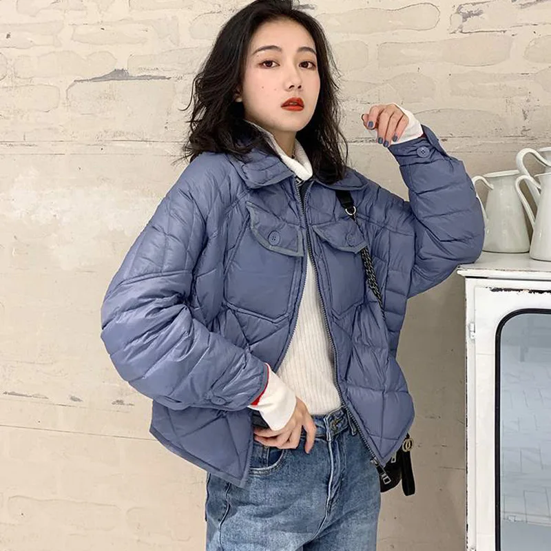 Легкий пуховик женский короткий параграф осенний зимний модный тонкий ...