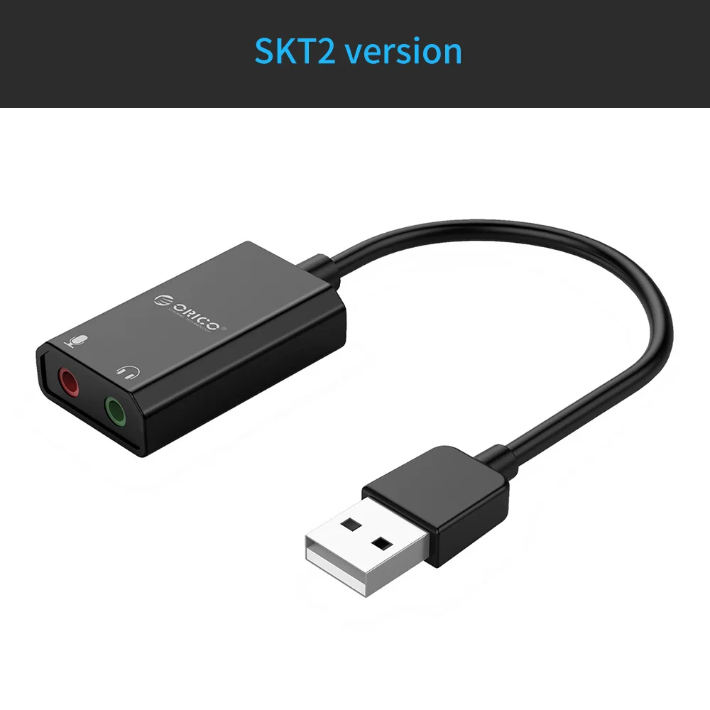 ORICO Внешняя USB Звуковая карта стерео USB звуковая карта Микрофон динамик аудио разъем 3,5 мм кабель адаптер для ПК ноутбука Бесплатный привод - Цвет: SKT2