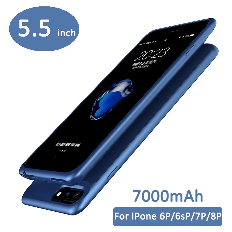 JAVY портативное зарядное устройство для iPhone 6, 6 S, 7, 8 Plus, чехол для зарядного устройства для iPhone X, S, ультра тонкая зарядка, power ban - Цвет: 7000BU 6P 6sP 7P 8P
