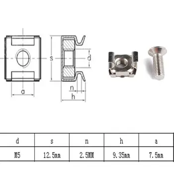 

2020 New 50 Sets M5 Square Hole Hardware Cage Nuts & Mounting Screws Washers for Server