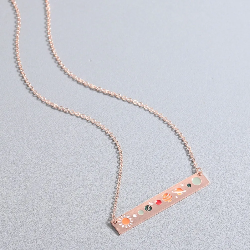 Chandler Moon Phase Necklace Galaxy Chocker Necklaces For Women Black Enamel Vintage Rouind Pendant Moon Crecent Charm Chokers - Metal Color: Style  12