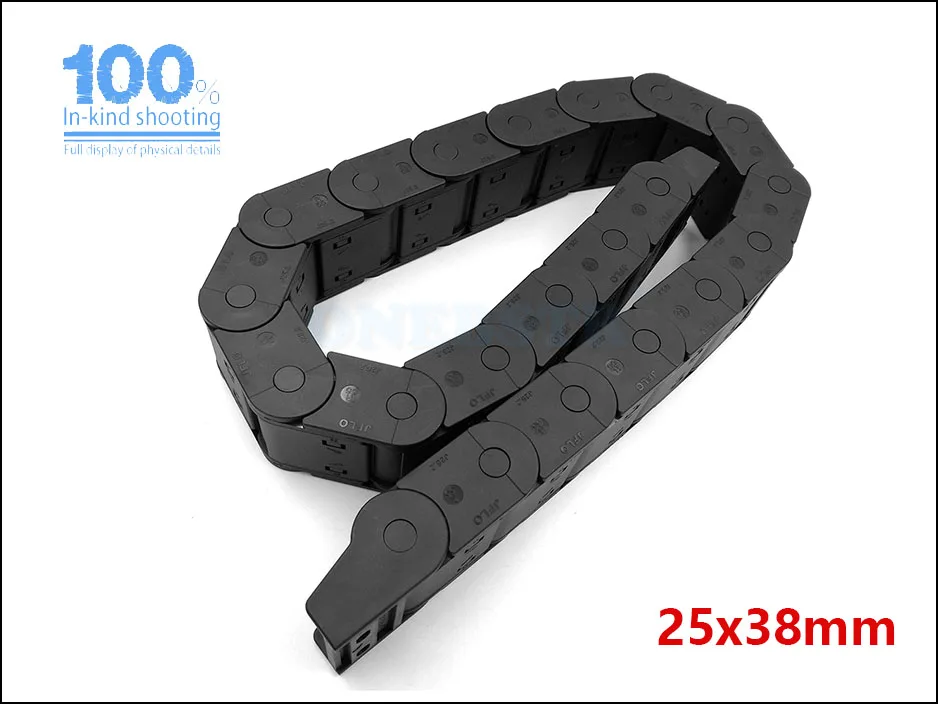 JFLO 1Meter 25x25 25x38 25x57 25x77mm Drag chain Wire Carrier cable Sealing both side open Protection Towline Free shipping 17
