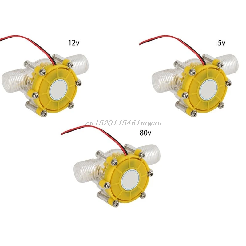 

DC 5V/12V/80V 10W Water Flow Pump Mini Turbine Flow Conversion Hydro Generator 831F