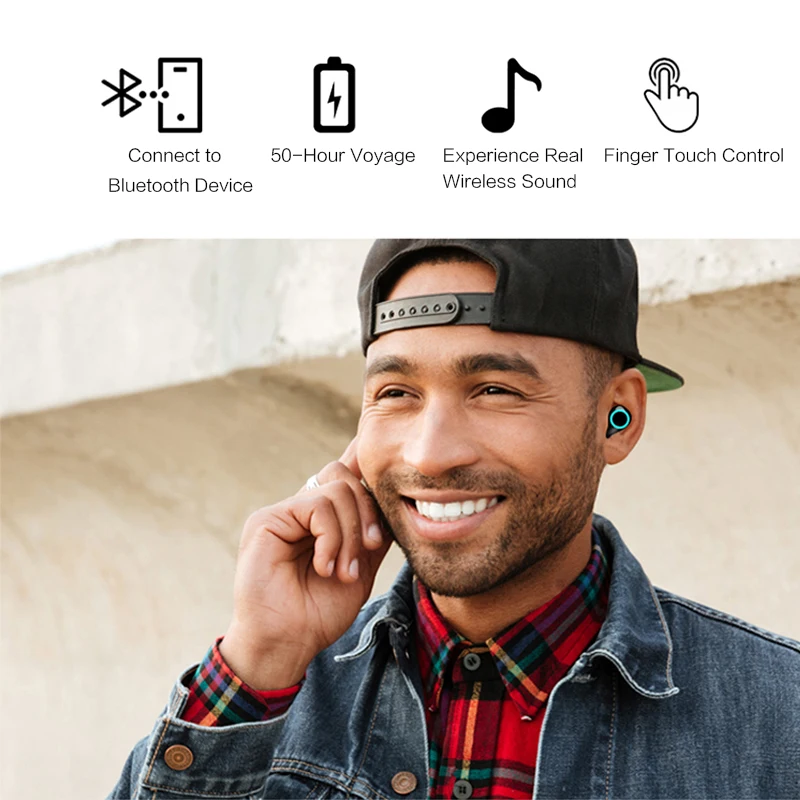 5,0 Bluetooth наушники TWS наушники беспроводные Bluetooth стереонаушники с микрофоном Bluetooth наушники с микрофоном и зарядным устройством
