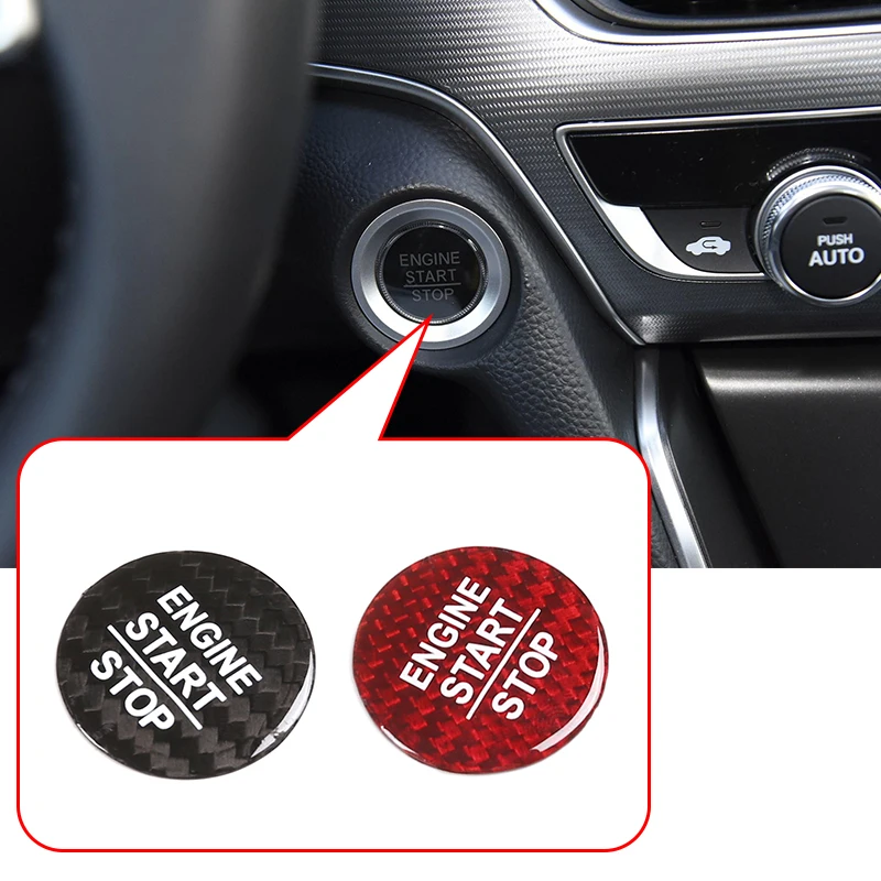 

Real Carbon Fiber for Honda Accord Odyssey CITY Civic CRV URV JADE FIT INSPIRE Car Engine Start Stop Switch Button Trim Cover