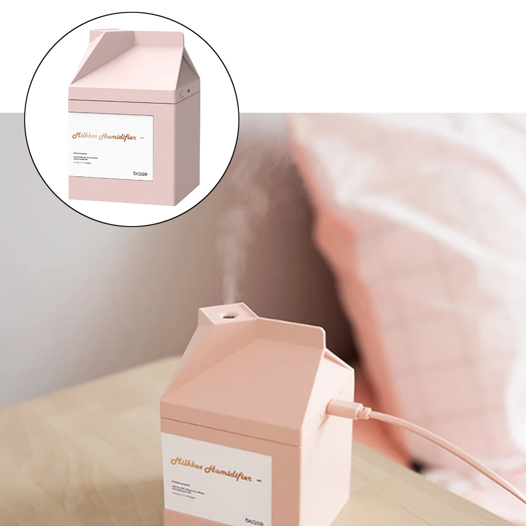 2W 0.4A Milk Box Mist Humidifier USB for Desk Ultrasonic Air Humidifier