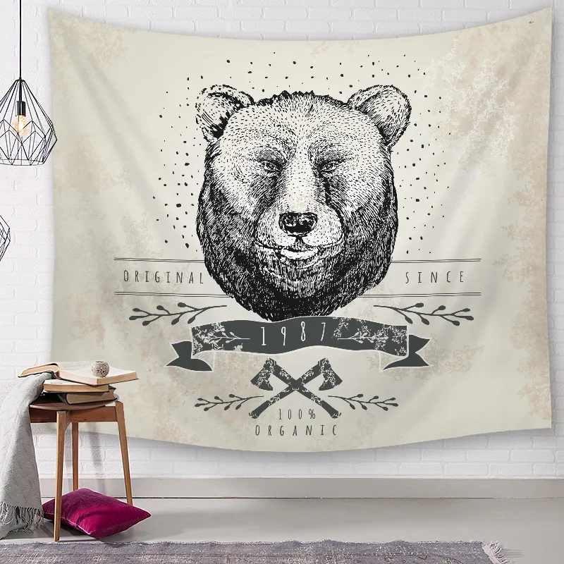 Lychee Animal Series Printed Wall Hanging Tapestry Polyester Blanket Art Wall Carpet Home Decorative Tapestry - Цвет: 6