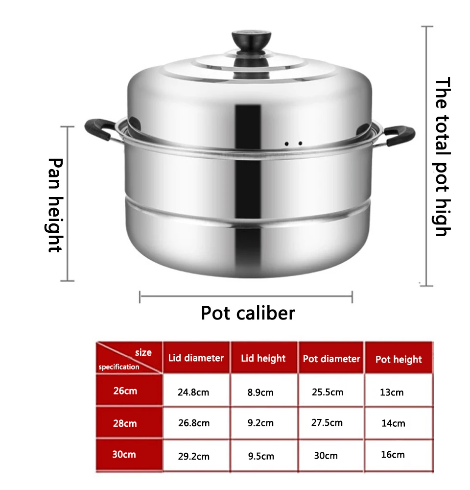 CAKEHOUD многофункциональный большой емкости кастрюля для домашнего приготовления из нержавеющей стали Двухслойный и трехслойный толстый паровой суп горшок