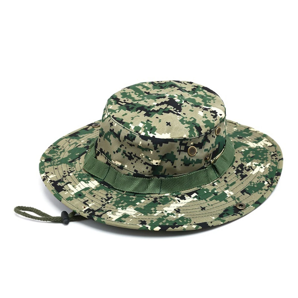 Открытый ведро лоскут шляпа дышащий Boonie Военная камуфляжная шапки рыбалка с широкими полями шляпы Защита от Солнца шляпа Рыбалка шапки