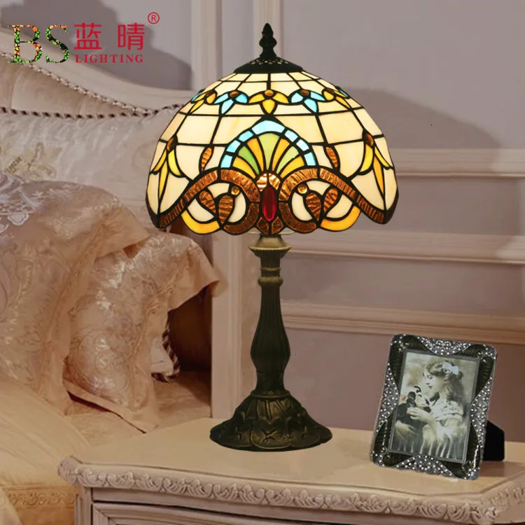Модные Дизайн Турецкая мозаики лампы E27 база ручной Стекло Lampsahde Спальня прикроватной тумбочке Винтаж Настольная лампа светильники
