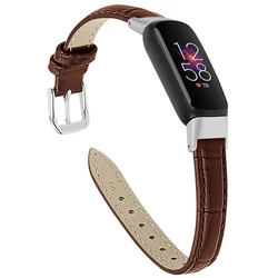 Bamboo Pattern Leather Wrist Strap Bracelet - Luxe Edition - fitbit luxe (Brown)