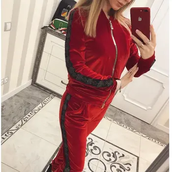 

Autumn Winter 2 Piece Set Women Hoodie Pants Printed Tracksuit Pullover Sweatshirt Trousers With Pockets Tracksuit Suits