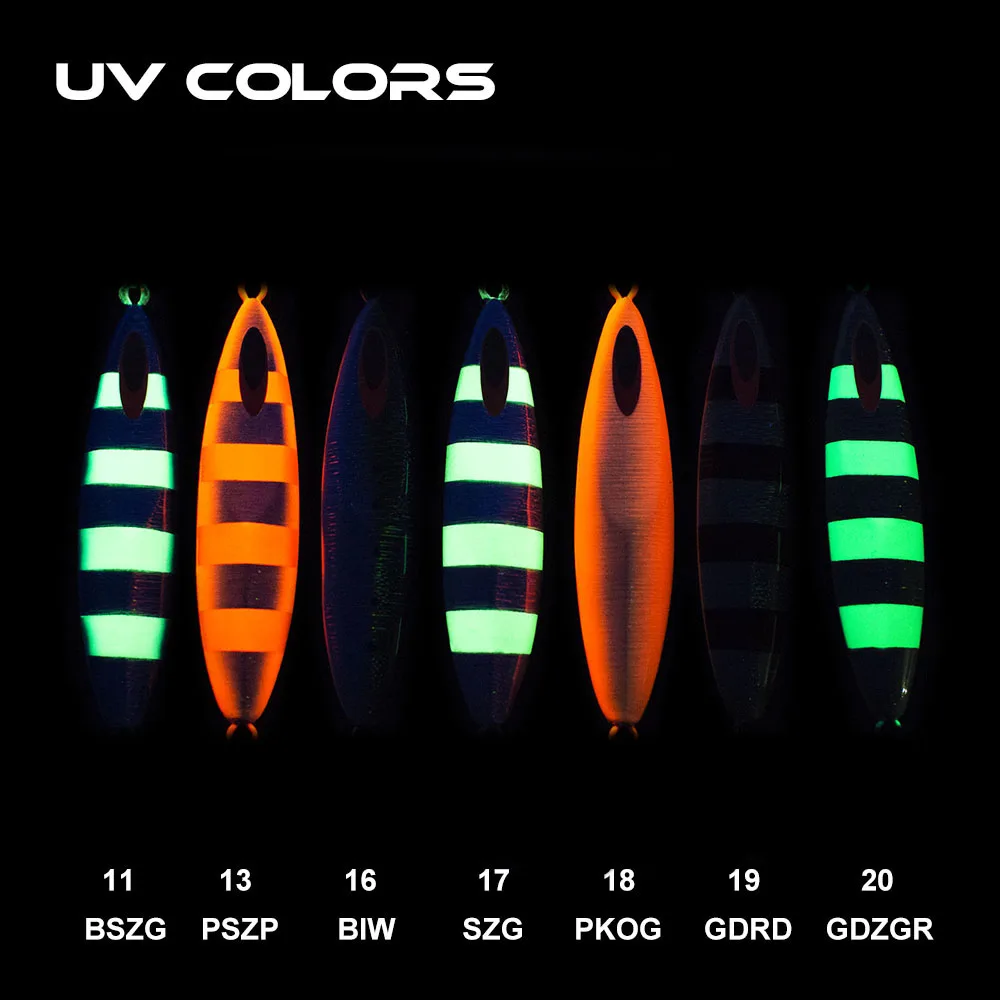 1pc COUNTBASS 80g 2.8oz Jigging Lures, Willow Slow Jigs, Saltwater Metal Lead Fishing Lures UV Colors available