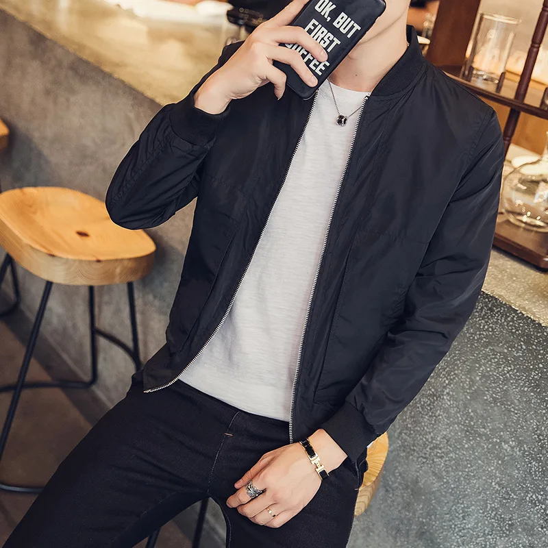 

Stalls Men Trend of Fashion Jacket Teenager Spring And Autumn Thin Korean-style Slim Fit Baseball Uniform