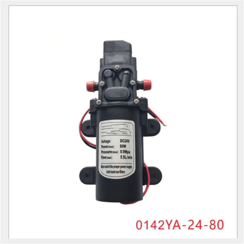 0142YA-24-80 Горячая Высокое качество Быстрая DC12V DC24V 80 Вт 5.5L/мин 0.9Mpa воды высокого давления мембранный самовсасывающий насос - Напряжение: 0142YA-24-80