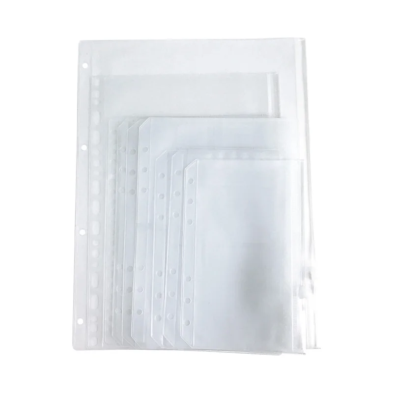 A4 A5 A6 A7 loose leaf notebook pvc collection bag DIY diary accessory, zip bag name card case storage pouch