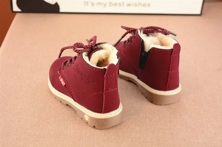 Размер 21-30; детская обувь для малышей; зимние кроссовки для девочек; утепленные хлопковые кроссовки для мальчиков и девочек; обувь для малышей