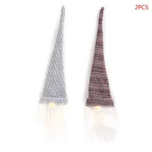 2 шт./компл. длинная шляпа шведский гном Санта плюшевых бутылки вина Кепки крышка детские рождественские подарки Домашний декор