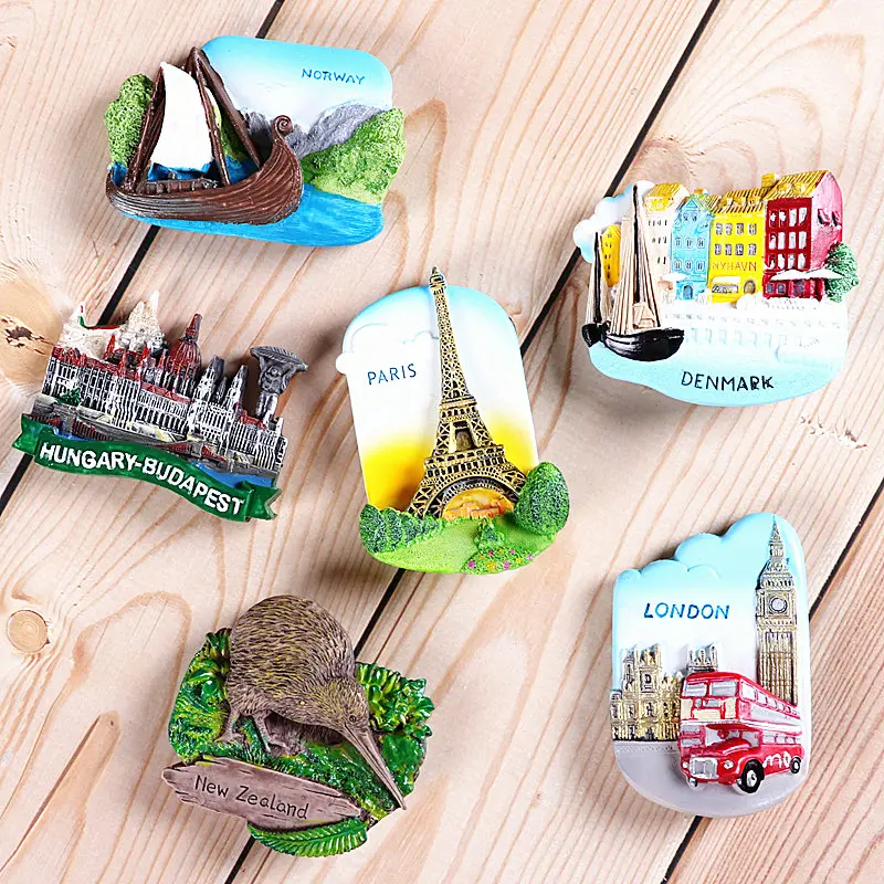 3D Fridge Magnets World Tourism Souvenir Collection Gifts Europe France Paris Norway London New Zealand Denmark Hungary Germany