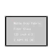 Thinyou Matte Gray Fabric Fiber Glass 120 inch 4:3 Projector Screen for Home Theater Trip Meeting for LED DLP Projector