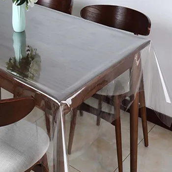 

Hotel Rectangle Waterproof Kitchen Home Wedding Clear PVC Easy Clean Heavy Duty Dining Room Table Cloth Heat Insulation Soft