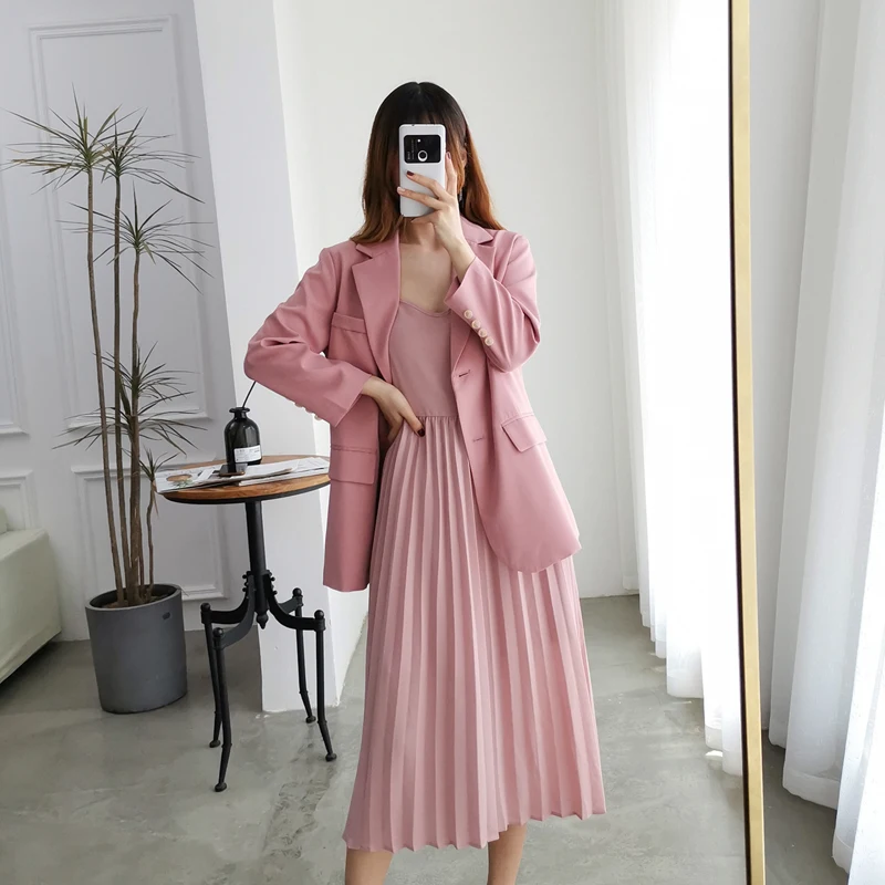 Женский комплект из 2 предметов HAMALIEL весенние розовые блейзеры с отложным