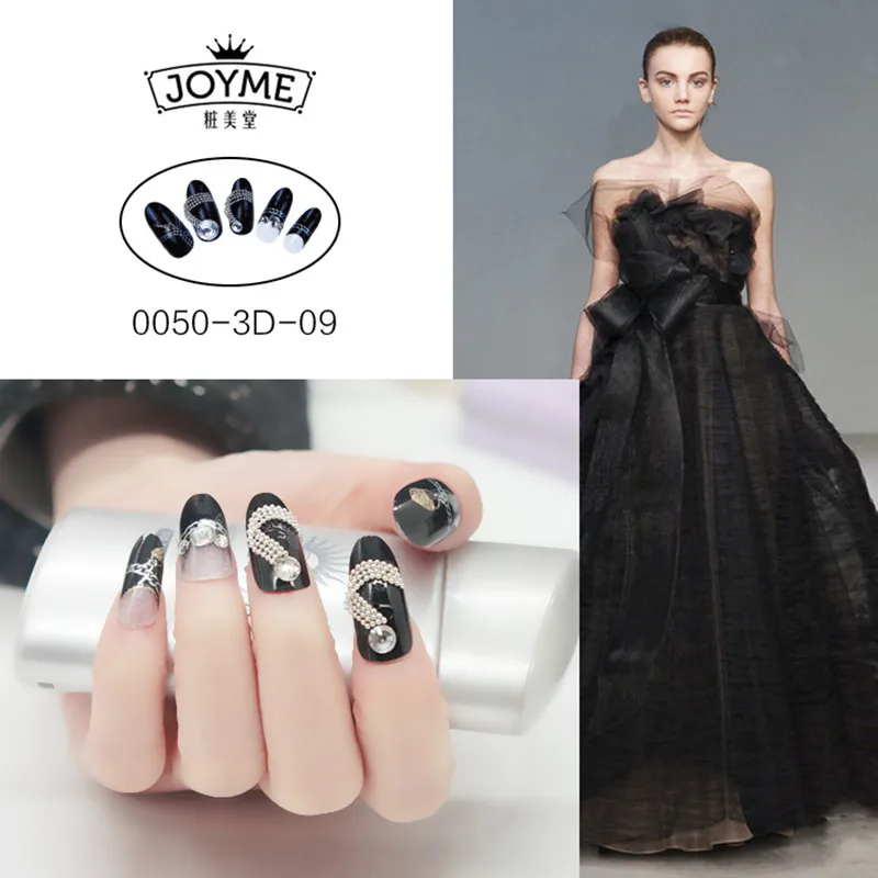 

48setManicure finished patch 3D bride fake nails suit 24 piece / set Manicure diamond tools