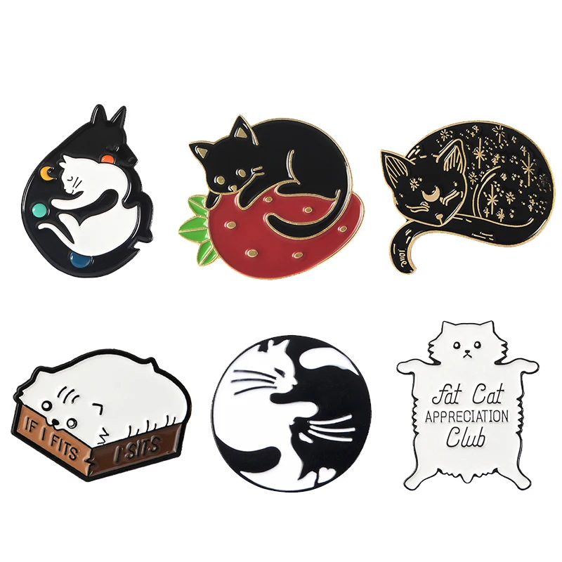 

Meow Cat Kindergarten Enamel Pins Box Kitten Hugging Cats Badge Custom Brooch Bag Clothes Lapel Pin Cartoon Animal Jewelry Gift