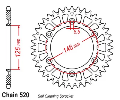 LOPOR 520 44T 47T 49T 51 лет заднее крыло мотоцикла звездочки для SUZUKI DR350 250 RM100 DR-Z400 RM125 250 Z250 Z450 RMX450Z L0-L8