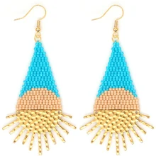 Go2boho, богемные серьги MIYUKI, женские солнцезащитные серьги, женские серьги, подарок на лето, пляж, ручная работа, лето, сделай сам, ювелирное изделие