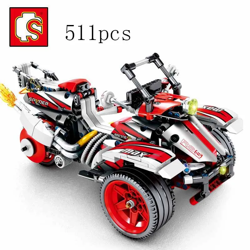 

SENBO city Technic 701700 511PCS Bombardier Motor Pullback Racing Legoing Motorcycle set Building Block Toys For Children