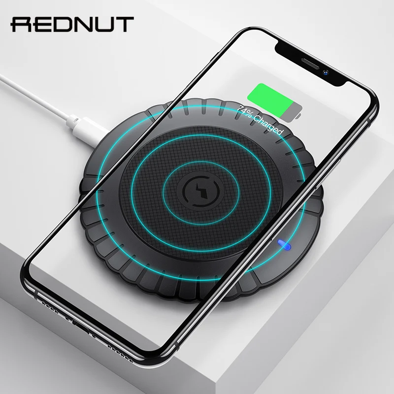 Беспроводное зарядное устройство REDNUT 10 Вт для samsung S9 S10 быстрая - Цена: 