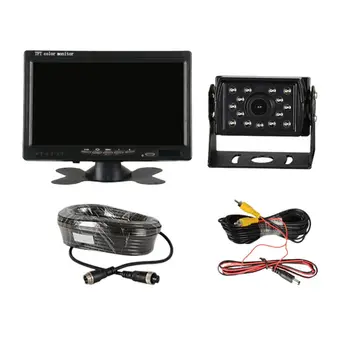 

7 Inches Back-up Imager Set With Camera On-board Display For Car Safety Driving Use Black